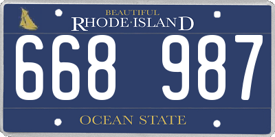 RI license plate 668987
