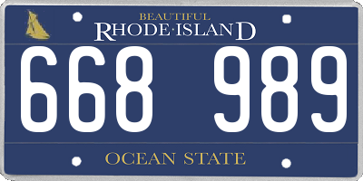 RI license plate 668989