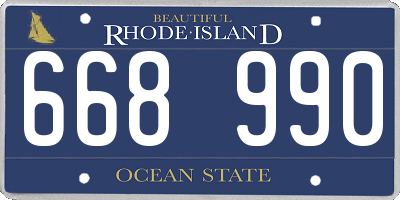 RI license plate 668990
