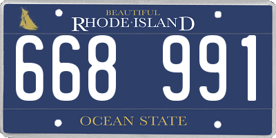 RI license plate 668991