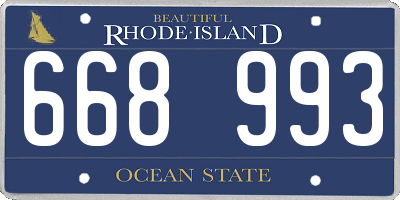 RI license plate 668993
