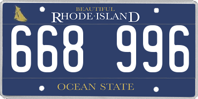 RI license plate 668996