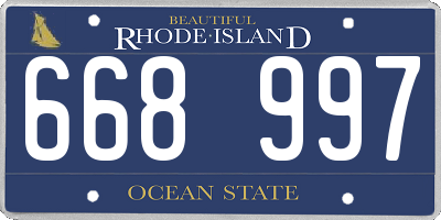 RI license plate 668997