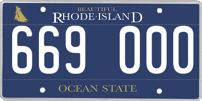 RI license plate 669000