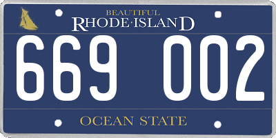 RI license plate 669002