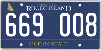 RI license plate 669008