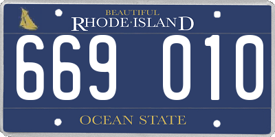 RI license plate 669010