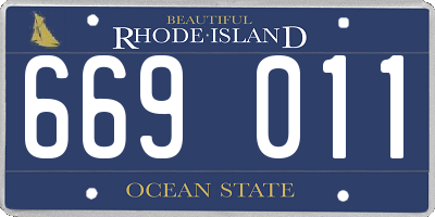 RI license plate 669011