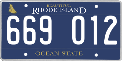 RI license plate 669012
