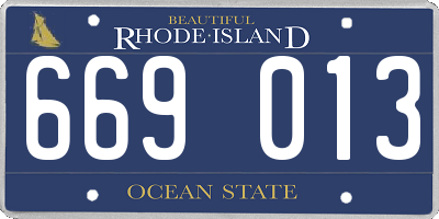 RI license plate 669013
