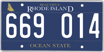 RI license plate 669014