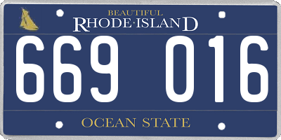 RI license plate 669016