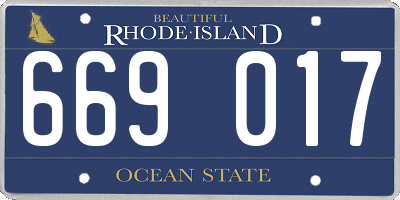 RI license plate 669017