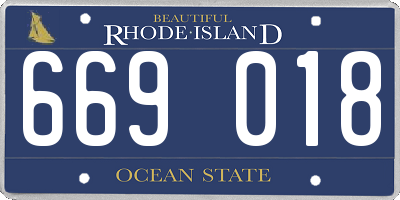 RI license plate 669018