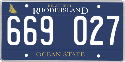 RI license plate 669027