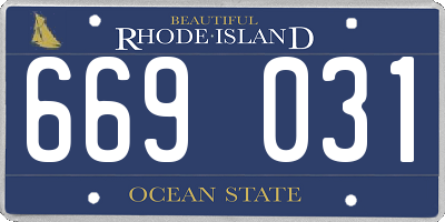 RI license plate 669031
