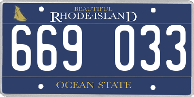 RI license plate 669033
