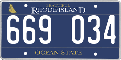 RI license plate 669034