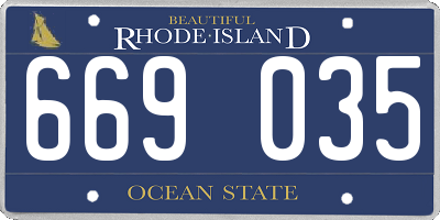 RI license plate 669035
