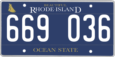 RI license plate 669036