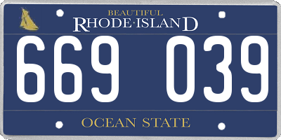 RI license plate 669039