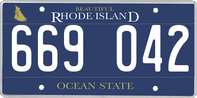 RI license plate 669042