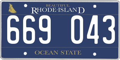 RI license plate 669043