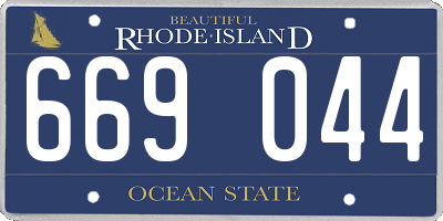 RI license plate 669044