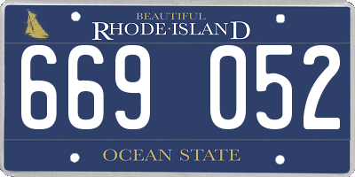 RI license plate 669052