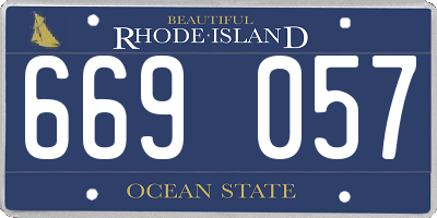 RI license plate 669057