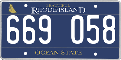 RI license plate 669058