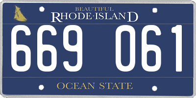 RI license plate 669061