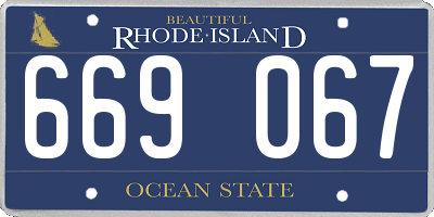 RI license plate 669067