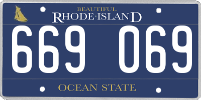 RI license plate 669069