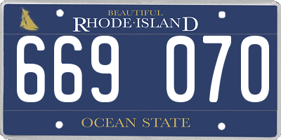 RI license plate 669070