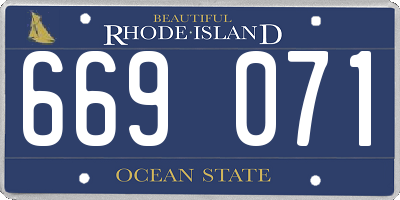 RI license plate 669071