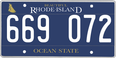RI license plate 669072