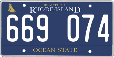 RI license plate 669074