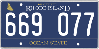 RI license plate 669077