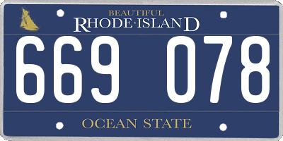 RI license plate 669078