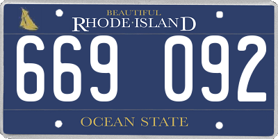 RI license plate 669092