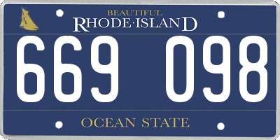 RI license plate 669098