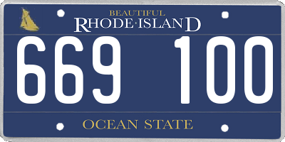 RI license plate 669100