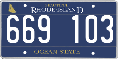RI license plate 669103
