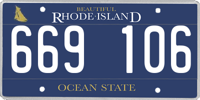 RI license plate 669106