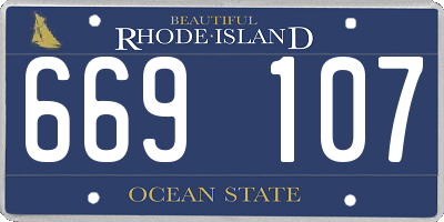 RI license plate 669107