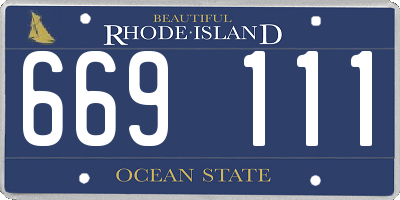 RI license plate 669111
