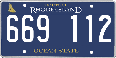 RI license plate 669112
