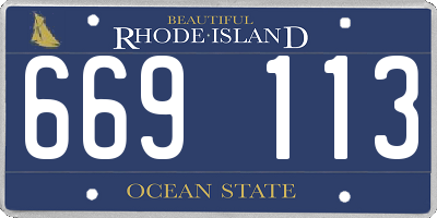 RI license plate 669113
