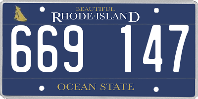 RI license plate 669147